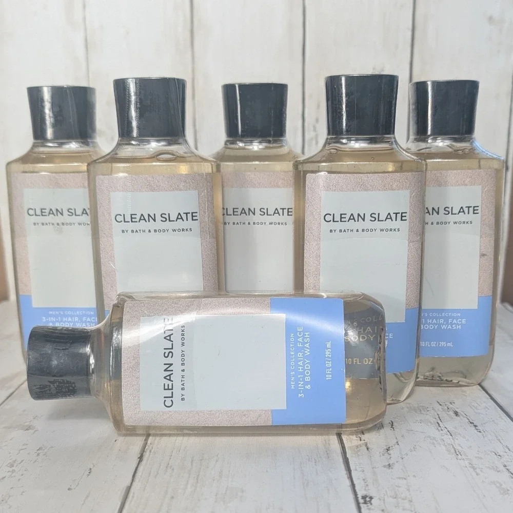 Bath & Body Works Clean Slate Mens 3-in-1 Hair Face Body Wash‎ Marine Citrus 6x
